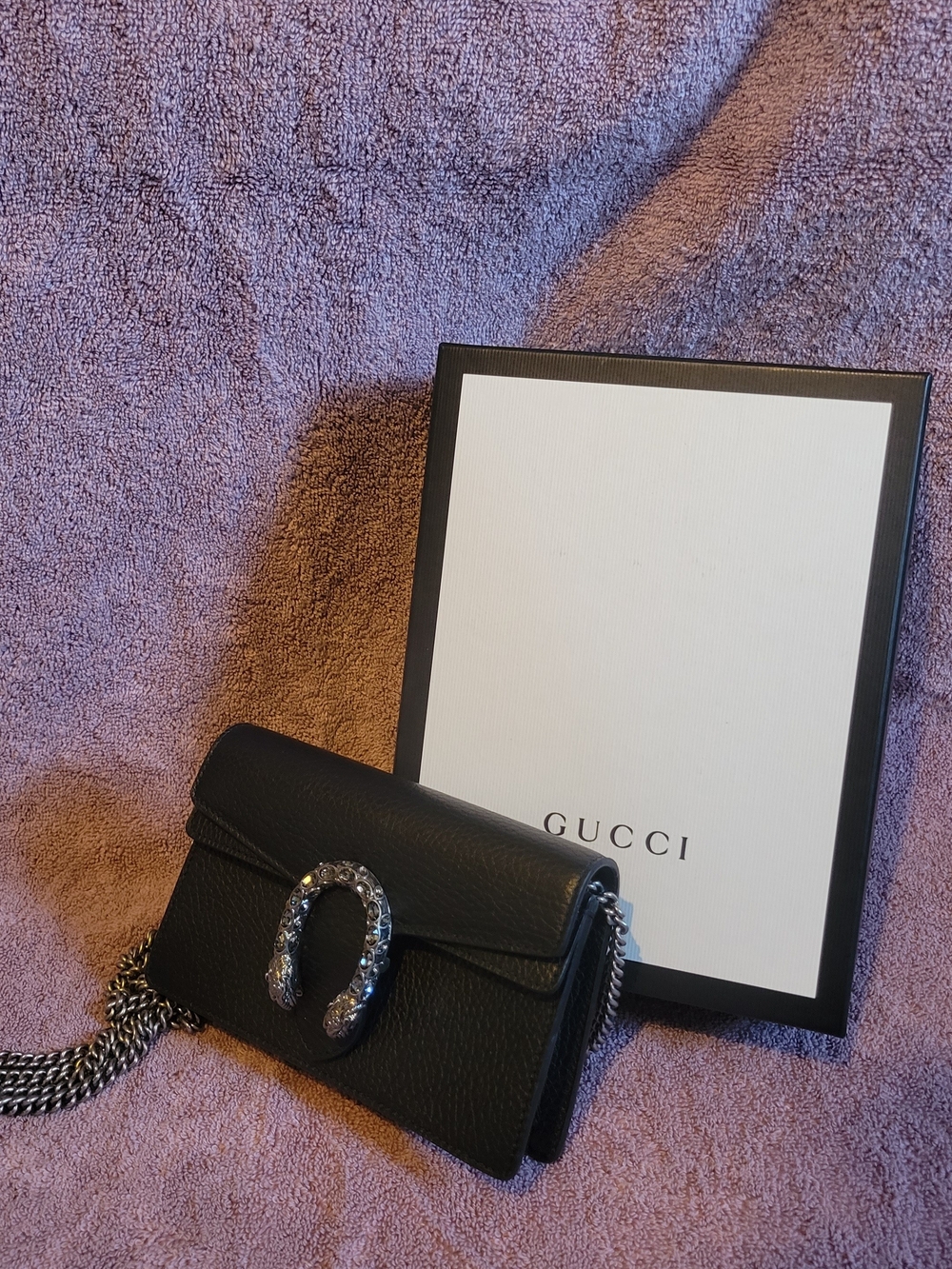 Gucci Black Leather Crossbody Bag with Silver Horseshoe Hardware